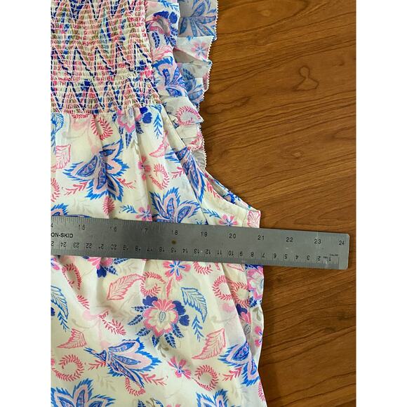 NWT Stellah New York Sleeveless V-Neck Blouse, Pink/ Blue Pattern, Large - Picture 7 of 8